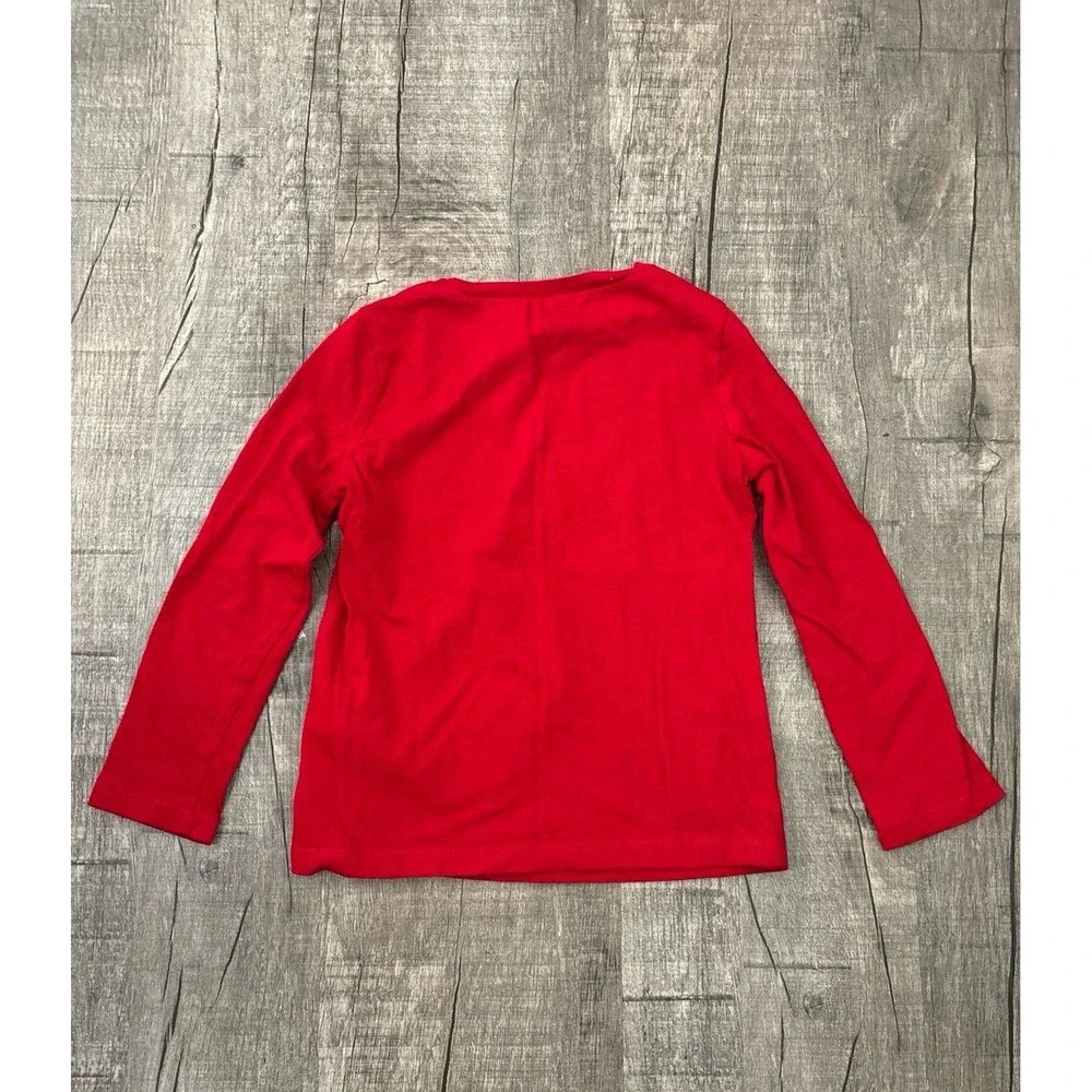 Carters Kid Girls‎ Red Merry Bright Candy Cane Heart Christmas Shirt Size 4